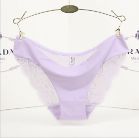 Lace ladies low waist briefs (Option: Lavender-S)